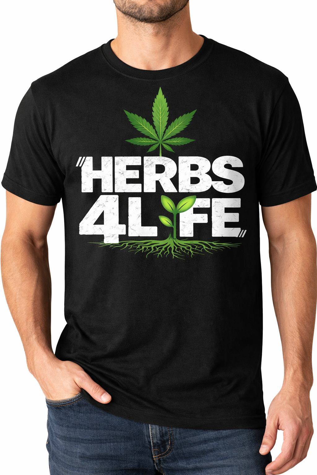 HERBS 4 LYFE – Cannabis Leaf – T-Shirt