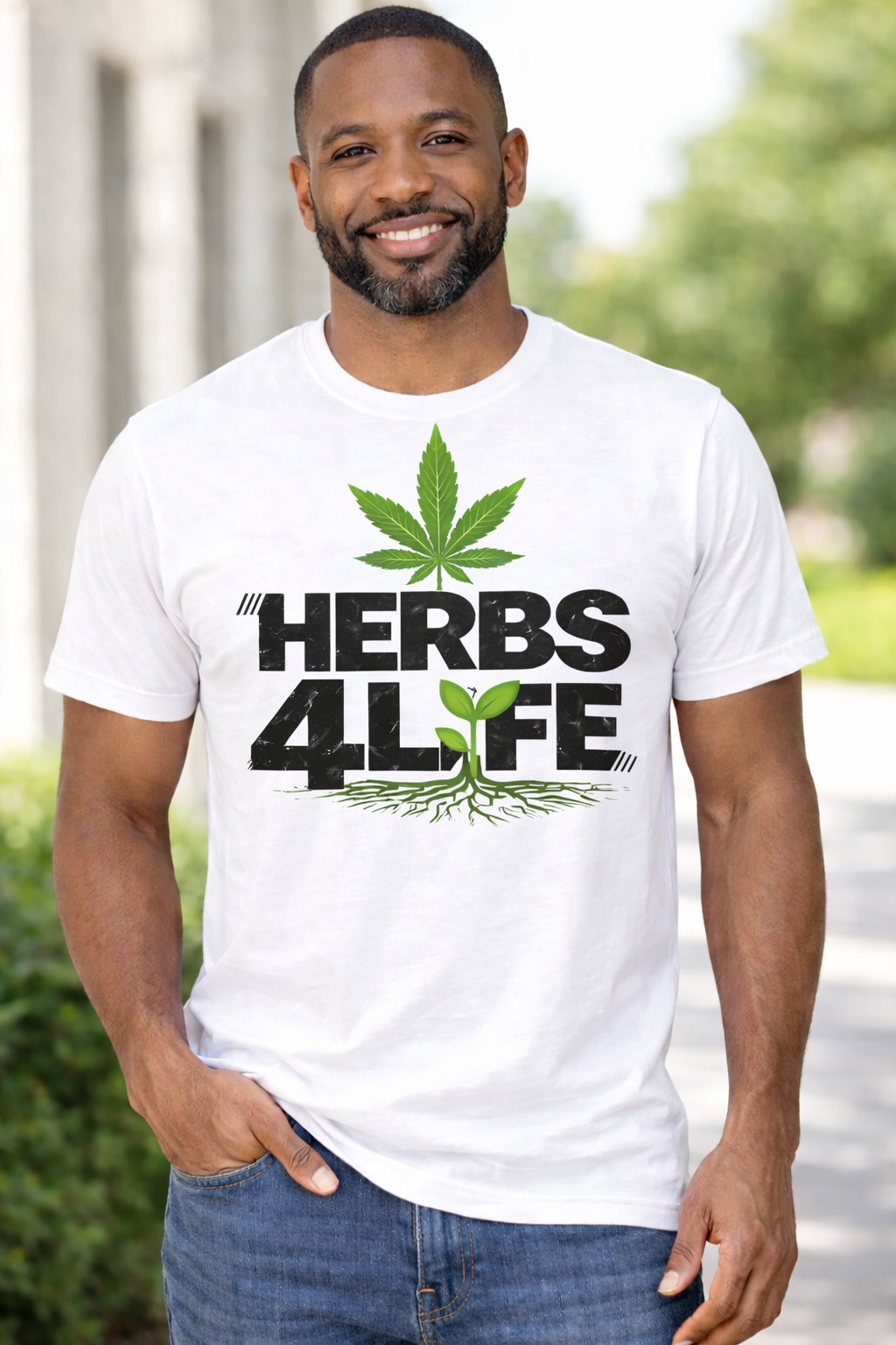 HERBS 4 LYFE – Cannabis Leaf – T-Shirt