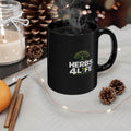 Herbs 4 Life Black Mug — Botanical Tree Logo Coffee Cup (11oz )